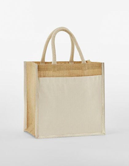 Westford Mill - Cotton Pocket Natural Starched Jute Midi Bag